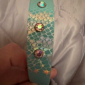 Brown Leather Studded Belt Strap